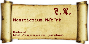 Noszticzius Márk névjegykártya